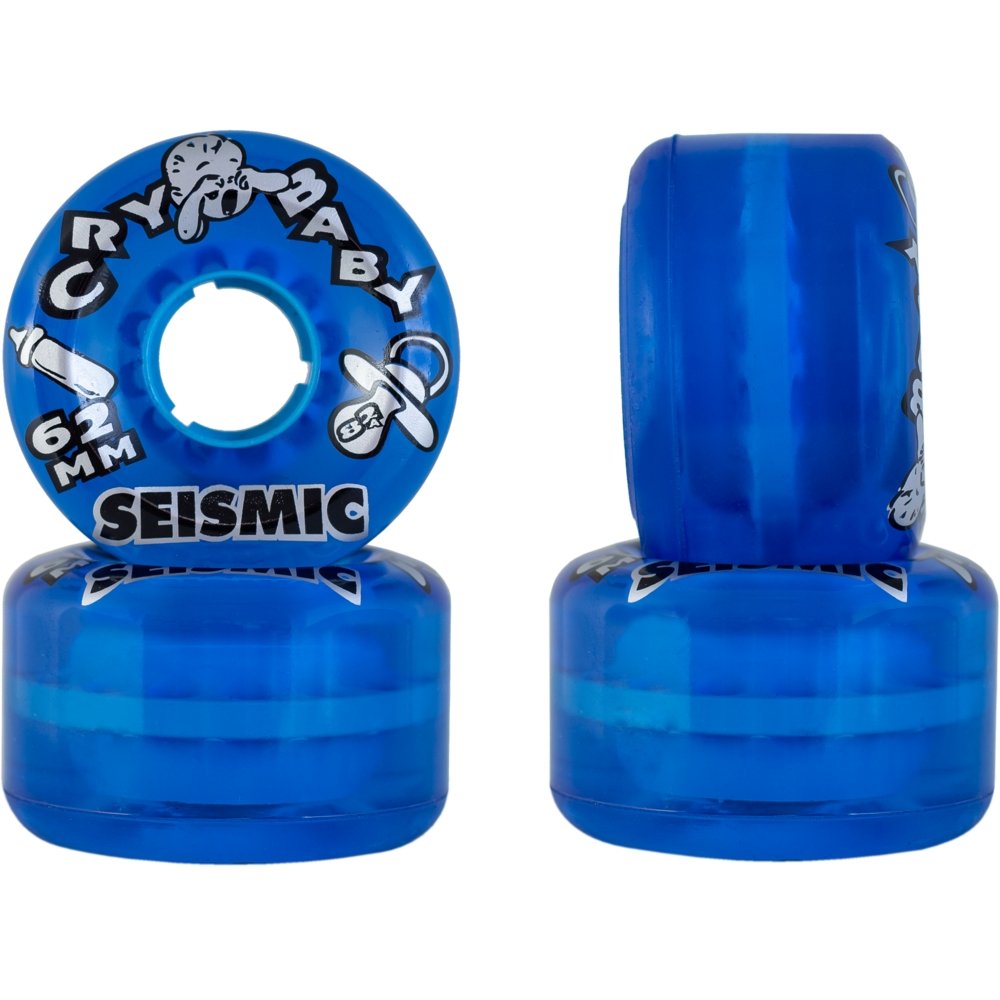 Seismic: 62mm Cry Baby Clear Longboard Wheels - MUIRSKATE