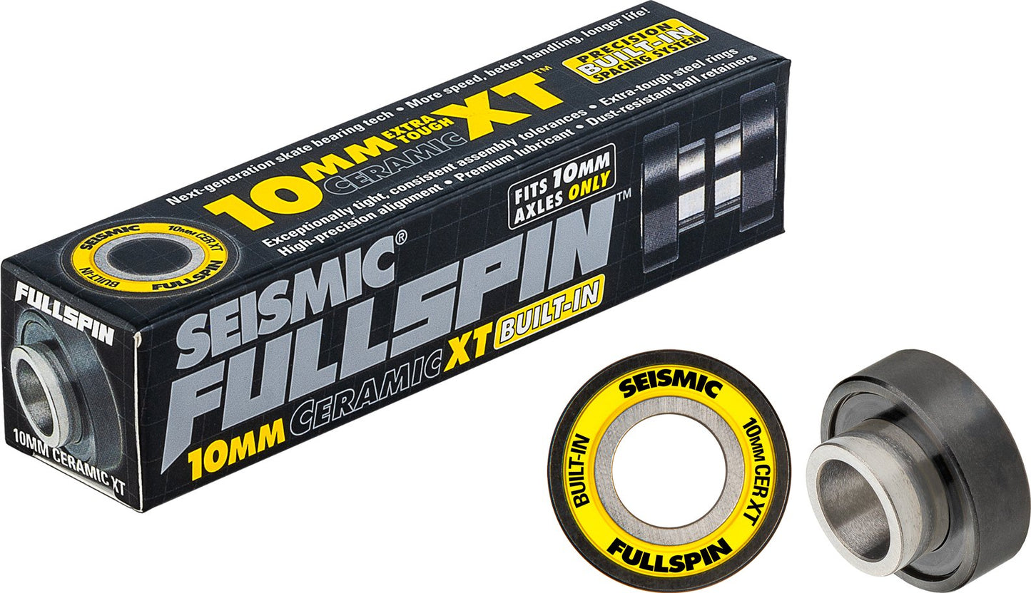 Seismic: Fullspin 10mm XT Ceramic Built - in Longboard Skateboard Bearings - MUIRSKATE