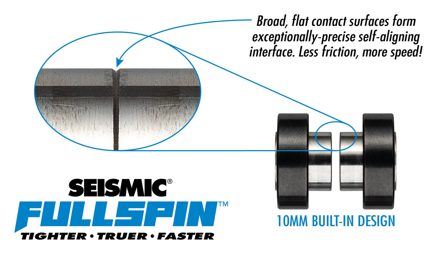 Seismic: Fullspin 10mm XT Ceramic Built - in Longboard Skateboard Bearings - MUIRSKATE