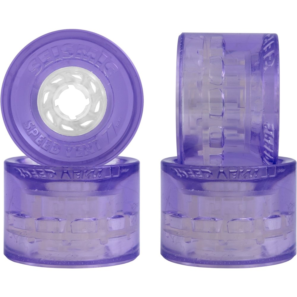 77mm Seismic Speed Vent Clear Longboard Skateboard Wheels - MUIRSKATE